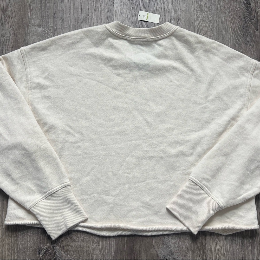 NWT Women's Offline Aerie Crewneck Cream Sweatshirt Size S - Picture 3 of 3